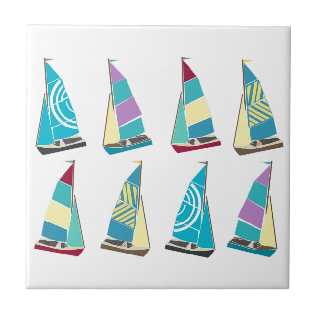 Azulejo De Cerâmica Vintage Dinghies (Frente)