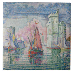Azulejo De Cerâmica Vintage Entrée du port de la Rochelle Paul Signac