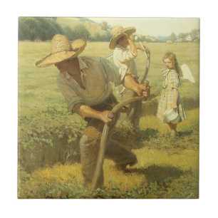 Azulejo De Cerâmica Vintage Farmers, de volta à Fazenda pelo NC Wyeth