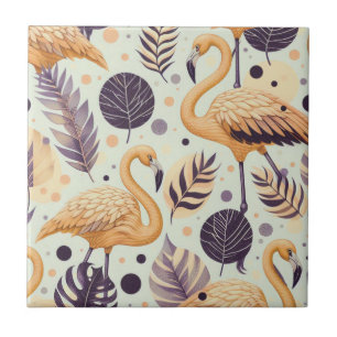 Azulejo De Cerâmica Vintage Flamingo Seamless