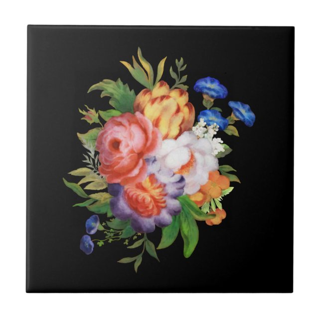 Azulejo De Cerâmica Vintage Floral (Frente)