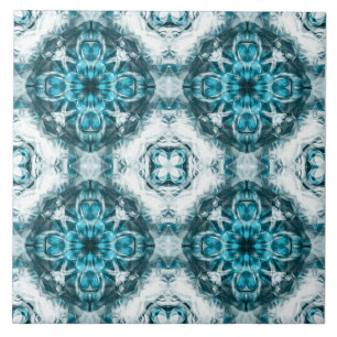 Azulejo De Cerâmica Vintage, floral, azul pastel, branco, cinzas leves