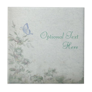 Azulejo De Cerâmica Vintage Floral Blue Wedding
