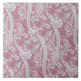 Azulejo De Cerâmica Vintage Floral Rosa Branco Flores John Henry Dearl