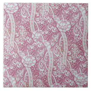 Azulejo De Cerâmica Vintage Floral Rosa Branco Flores John Henry Dearl