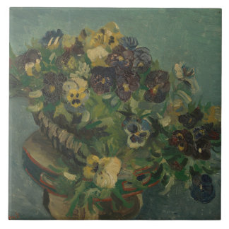 Azulejo De Cerâmica Vintage Flowers Van Gogh Basket of Pansies