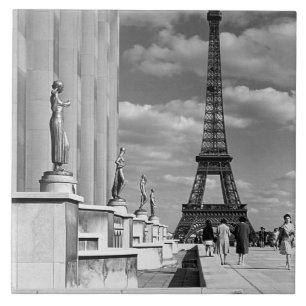 Azulejo De Cerâmica Vintage França Paris torre Eiffel Chaillot Palace