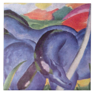 Azulejo De Cerâmica Vintage Franz Marc Os Grandes Cavalos Azuis