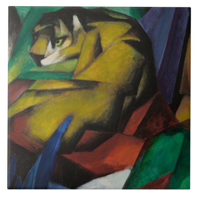Azulejo De Cerâmica Vintage Franz Marc The Tiger (Frente)