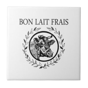 Azulejo De Cerâmica Vintage French Dairy Cow Fresca Creme