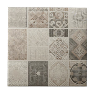 Azulejo De Cerâmica Vintage geométrica Chic Oatlight Soft Black