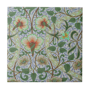 Azulejo De Cerâmica Vintage Green William Morris Daffodil Floral