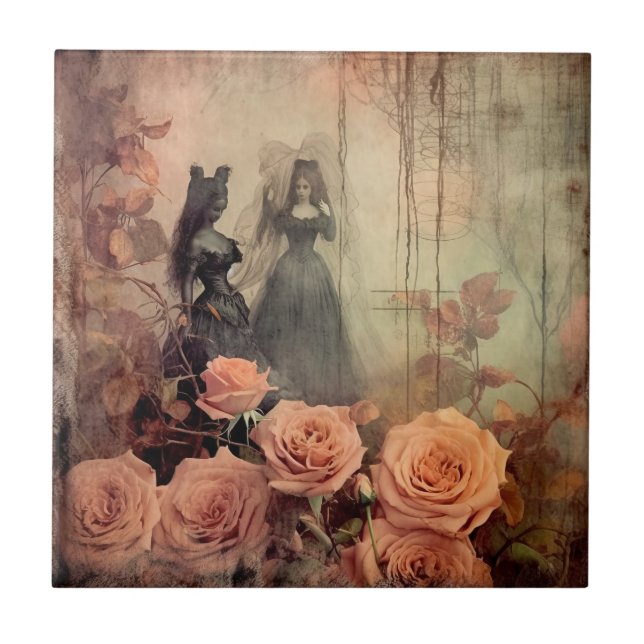 Azulejo De Cerâmica Vintage Halloween Witchcraft (10) (Frente)