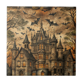 Azulejo De Cerâmica Vintage Haunted House (2)