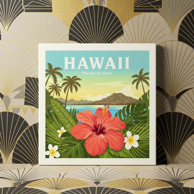 Azulejo De Cerâmica Vintage Hawaii (Criador carregado)