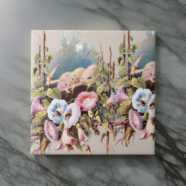 Azulejo De Cerâmica Vintage HoneyBees Flores Pastagens de Jardins |