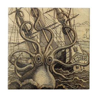 Azulejo De Cerâmica Vintage Kraken Impressão