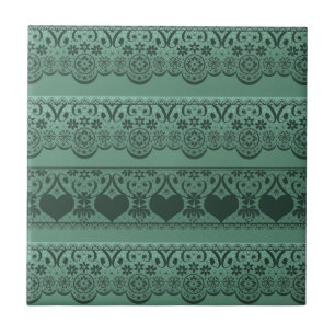 Azulejo De Cerâmica Vintage lace green openwork para decoração