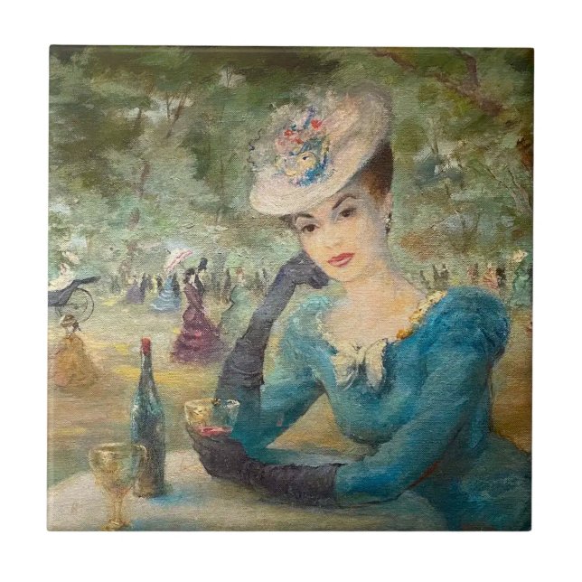 Azulejo De Cerâmica Vintage Lady (Frente)