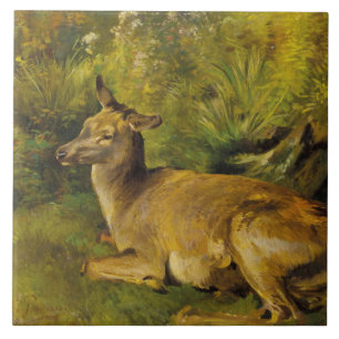 Azulejo De Cerâmica Vintage Landscape Pausinger Resting Hind