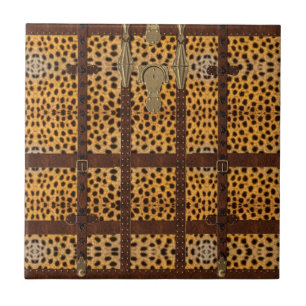 Azulejo De Cerâmica Vintage Leather Tribal Cheetah Animal Print