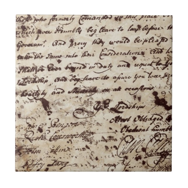 Azulejo De Cerâmica Vintage - Letra antiga (Frente)