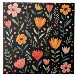 Azulejo De Cerâmica Vintage Linda Coleção Popular Floral