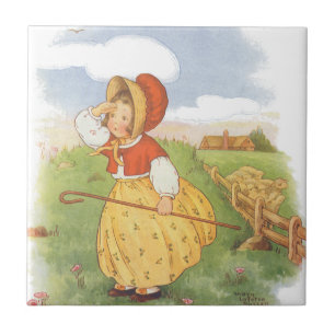 Azulejo De Cerâmica Vintage Little Bo Peep Rima Infantil Mãe Gansa