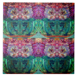 Azulejo De Cerâmica Vintage Magenta Vase Painting Abstrato