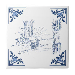 Azulejo De Cerâmica Vintage Manning Enviando para fora Azul Delft e Br