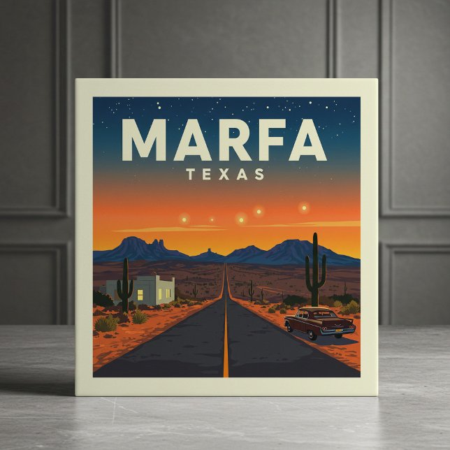 Azulejo De Cerâmica Vintage Marfa Texas (Criador carregado)