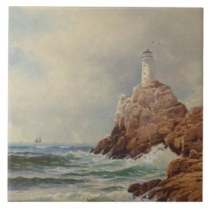 Azulejo De Cerâmica Vintage Marine Lighthouse Alfred Thompson Bricher