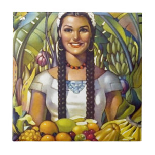 Azulejo De Cerâmica Vintage, México, Viagem de Turismo Anúncio