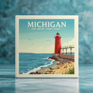 Azulejo De Cerâmica Vintage Michigan