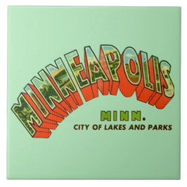 Azulejo De Cerâmica Vintage Minneapolis Postcard Tile