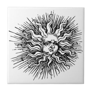 Azulejo De Cerâmica Vintage Mística - Antiguidade Vintage Black White 