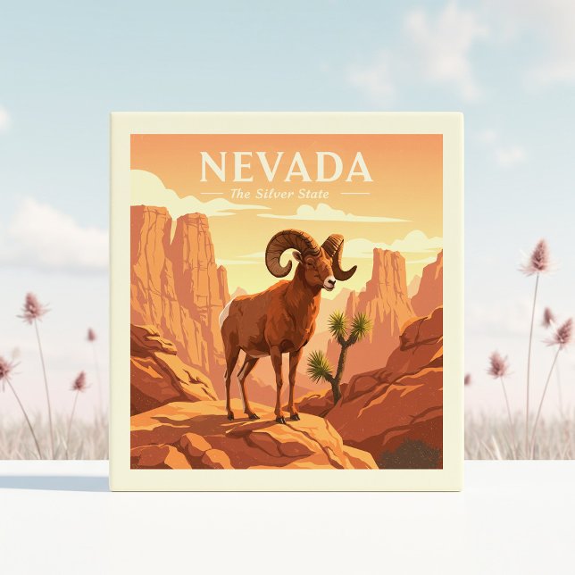 Azulejo De Cerâmica Vintage Nevada (Criador carregado)