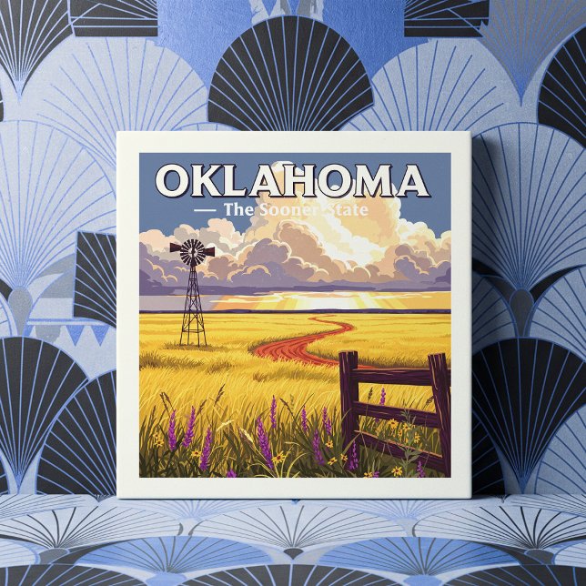 Azulejo De Cerâmica Vintage Oklahoma (Criador carregado)