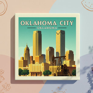 Azulejo De Cerâmica Vintage Oklahoma City Oklahoma
