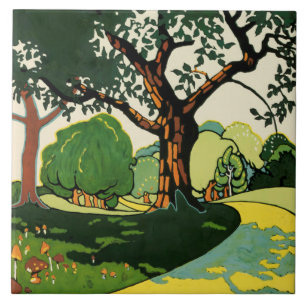 Azulejo De Cerâmica Vintage Oxhey Woods por Edward McKnight Kauffer