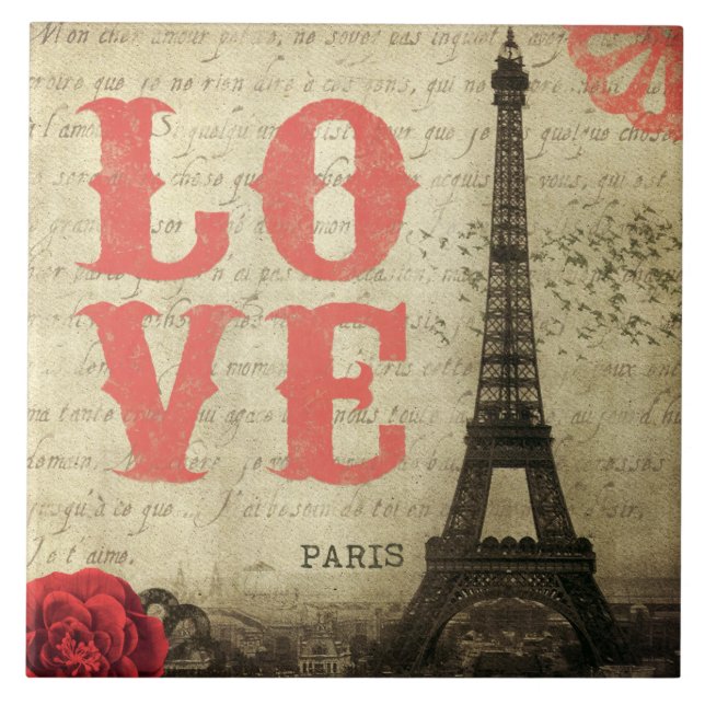 Azulejo De Cerâmica Vintage Paris (Frente)