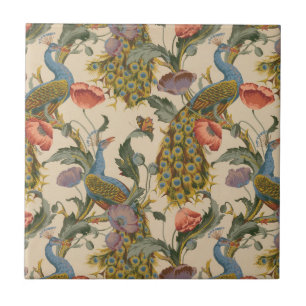 Azulejo De Cerâmica Vintage Peacock Pattern Colorful Art