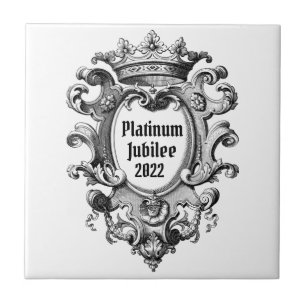 Azulejo De Cerâmica Vintage Pewter Look Platinum Jubilee 2022