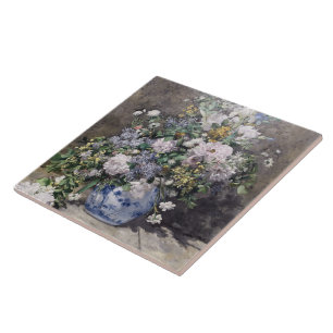 Azulejo De Cerâmica Vintage Pierre Auguste Renoir Primavera Buquê