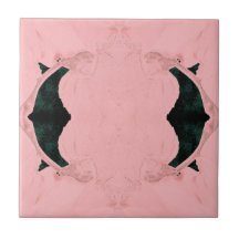 Vintage Pink Black Victorian Art Nouveau