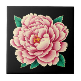 Azulejo De Cerâmica Vintage Pink Peony Flower