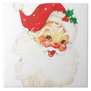 Azulejo De Cerâmica Vintage Retro Jolly Old Papai Noel Natal
