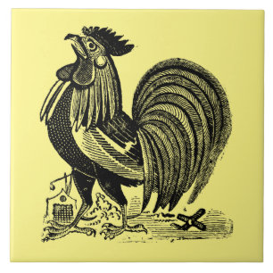Azulejo De Cerâmica Vintage Rooster por José Guadalupe Posada