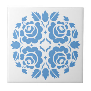 Azulejo De Cerâmica Vintage Rosa Blue Floral