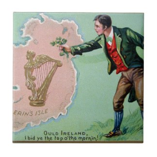 Azulejo De Cerâmica Vintage Saint Patrick's day erin's le poster